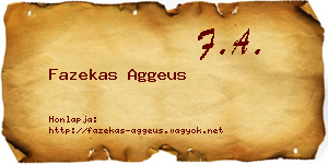 Fazekas Aggeus névjegykártya