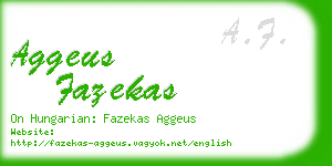 aggeus fazekas business card